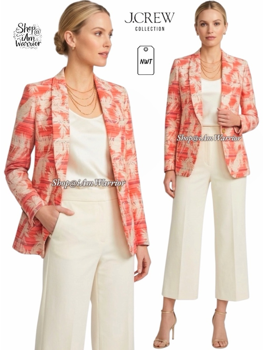 J.Crew Collection NWT tropical cotton blend jacquard blazer *shop@iamwarrior